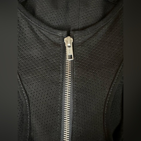 Parker Women Genuine Suede Leather Racerback - Perforated Suede Zip Back top - Picture 3 of 4